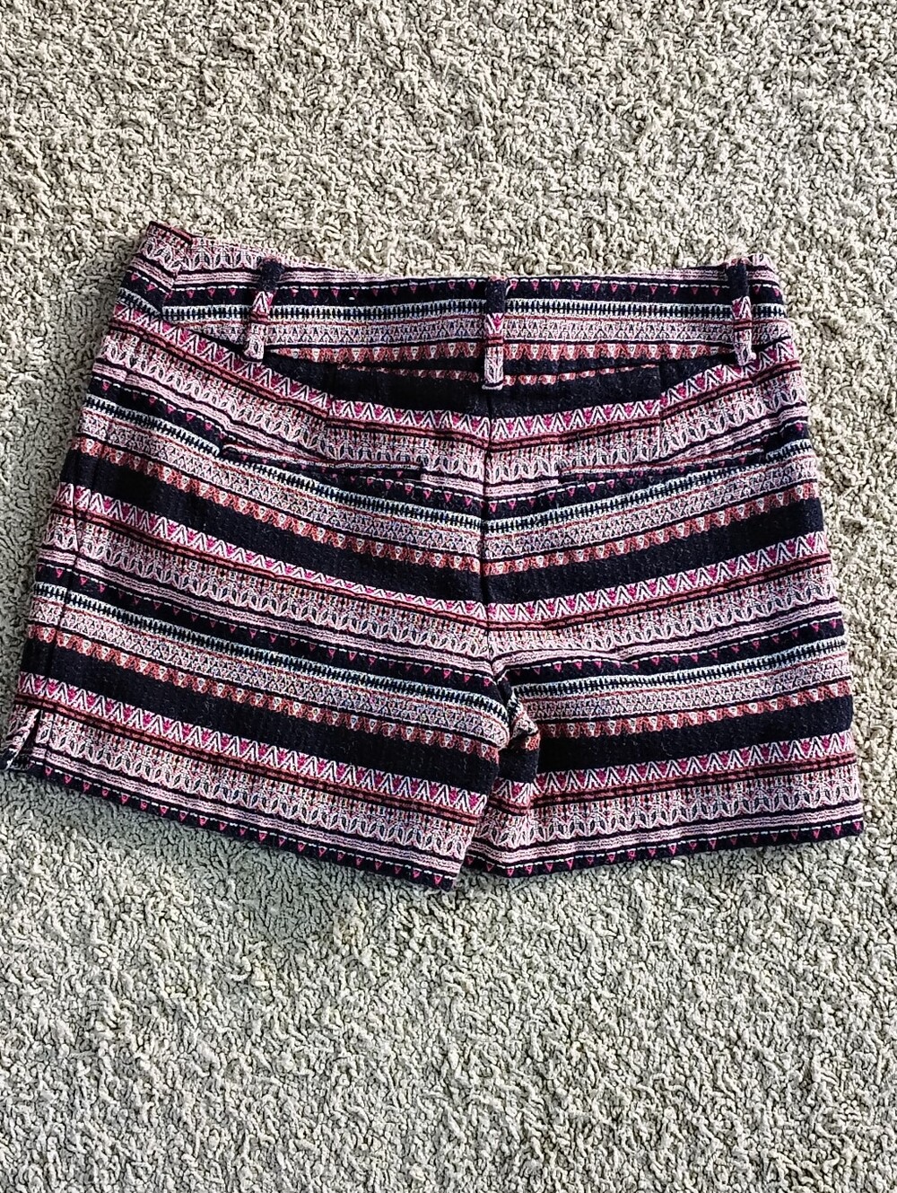 LOFT The Riviera Short Women's Geometric Pattern Navy Pink Fuchsia Sz 0